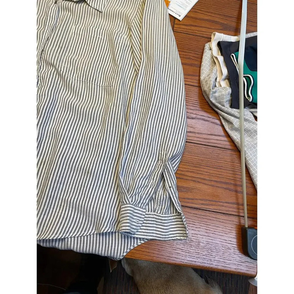 Jack’s Girlfriend Long Sleeved Button Up Striped shirt with roll up sleeves - Picture 5 of 10
